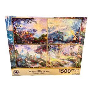 Disney Parks Thomas Kinkade Pinocchio Peter Pan Cinderella Snow White Puzzle Set
